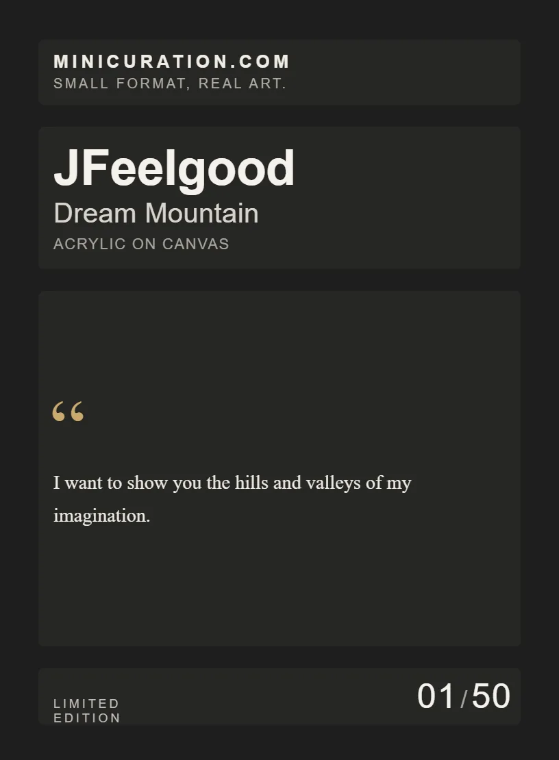 Dream Mountain — collector card back, 01 of 50